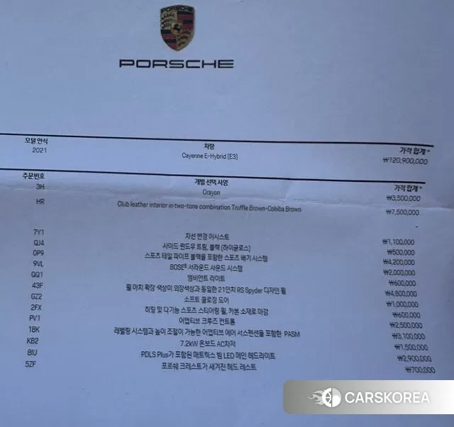 Porsche Cayenne (PO536) id 2901675 из Кореи 11