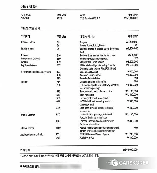 Porsche 718 Boxster id 3806585 из Кореи 11