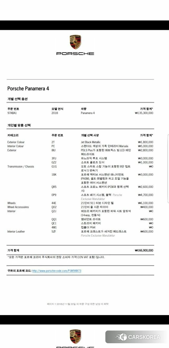 Porsche Panamera (971) id 4471481 из Кореи 11
