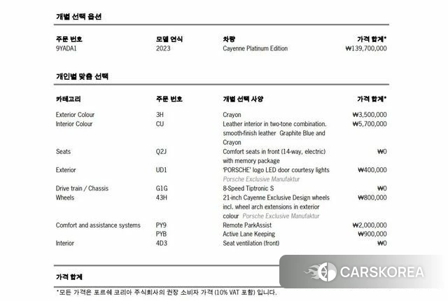Porsche Cayenne (PO536) id 4343474 из Кореи 11
