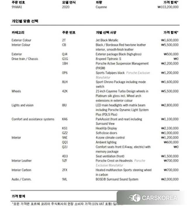 Porsche Cayenne (PO536) id 3243215 из Кореи 11