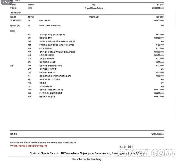 Porsche Taycan id 609385 из Кореи 11