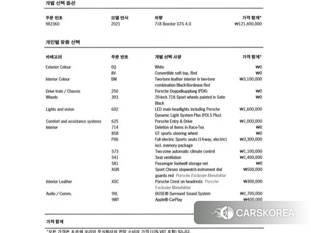 Porsche 718 Boxster id 2970154 из Кореи 11