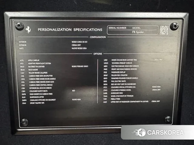 Ferrari F8 Spider id 3649627 из Кореи 11