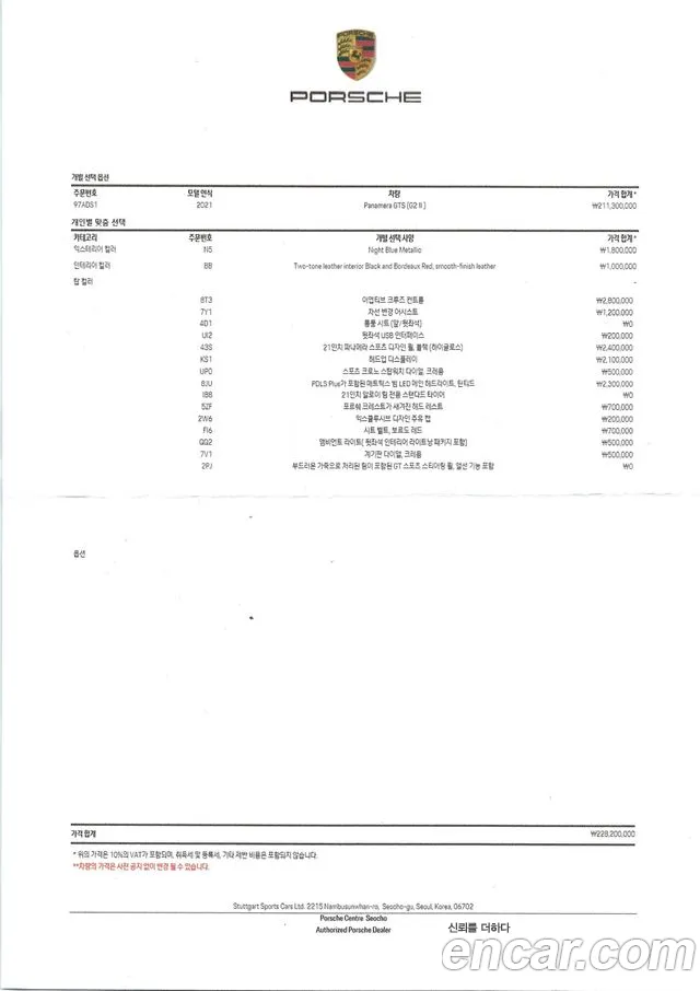 Porsche Panamera (971) id 2719110 из Кореи 11