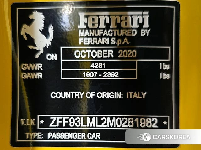 Ferrari F8 Spider id 4470600 из Кореи 11