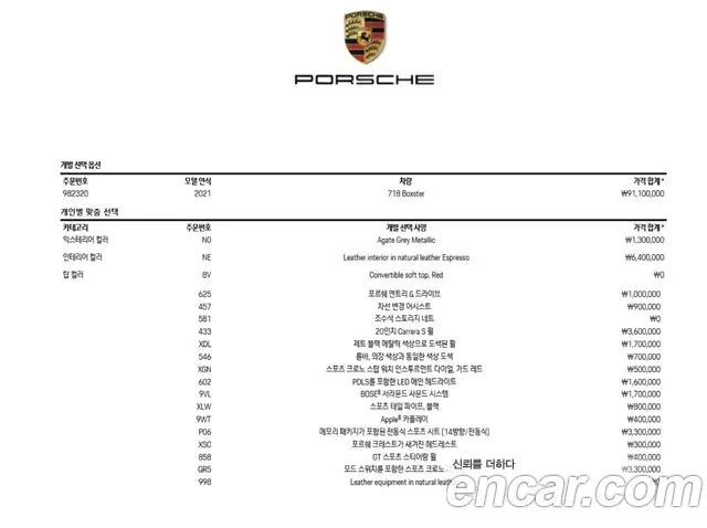 Porsche 718 Boxster id 2921403 из Кореи 11