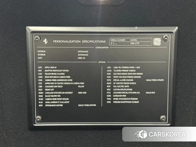 Ferrari 296 GTS id 3289177 из Кореи 11