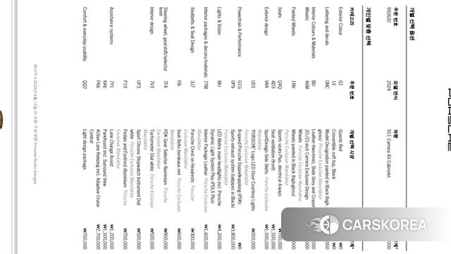 Porsche 911(992) id 3544412 из Кореи 11