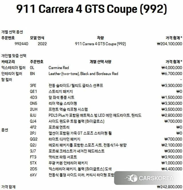 Porsche 911(992) 2022 Красный из Кореи, фото 2