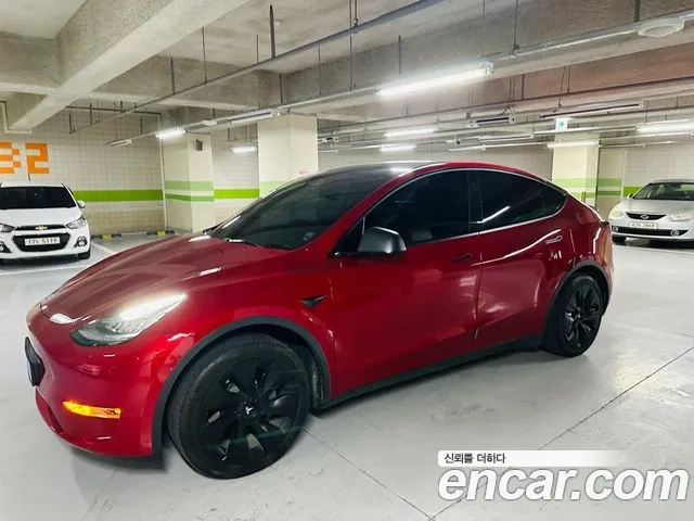 Tesla Model Y 2021 Красный из Кореи, фото 2