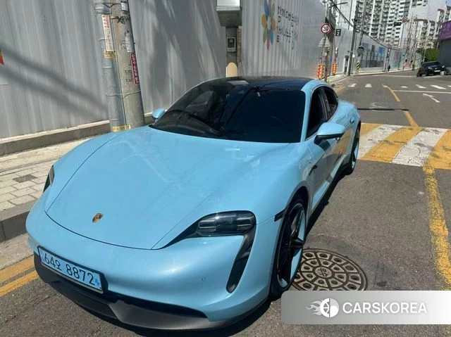 Porsche Taycan 2023 Небесно-голубой из Кореи, фото 4