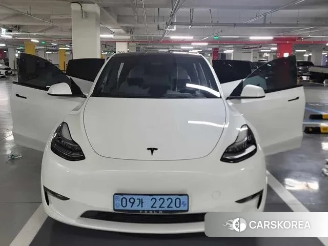 Tesla Model Y 2021 Белый из Кореи, фото 3