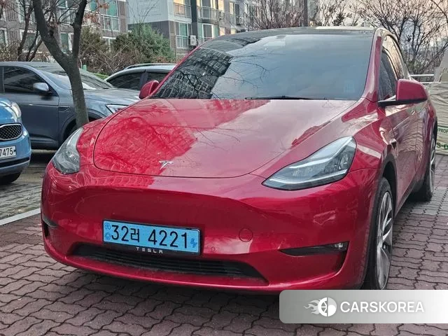 Tesla Model Y 2022 Красный из Кореи, фото 6