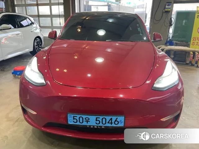 Tesla Model Y 2021 Красный из Кореи, фото 3