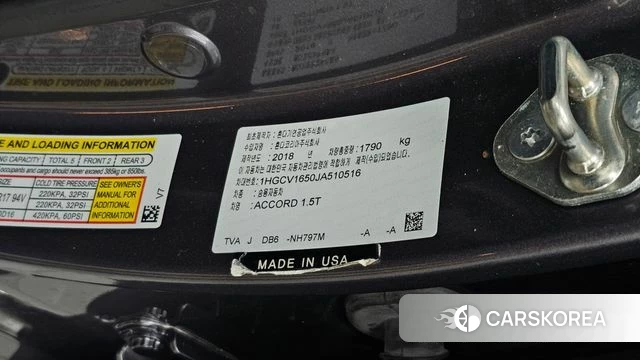 Honda Accord 10th Generation id 4563370 из Кореи 24