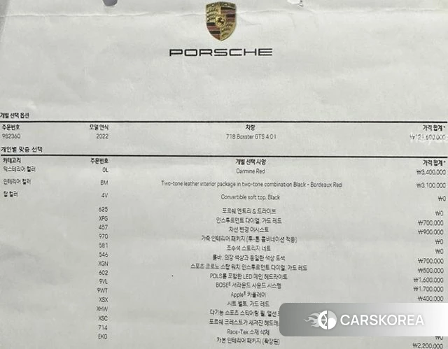Porsche 718 Boxster id 4666198 из Кореи 24