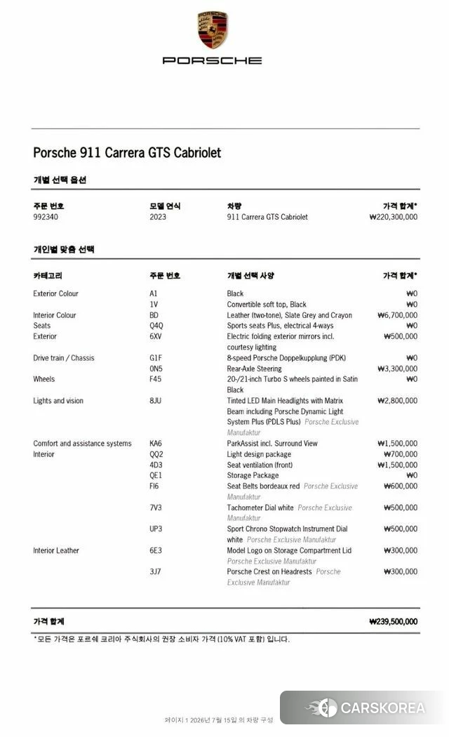 Porsche 911(992) id 4623699 из Кореи 27