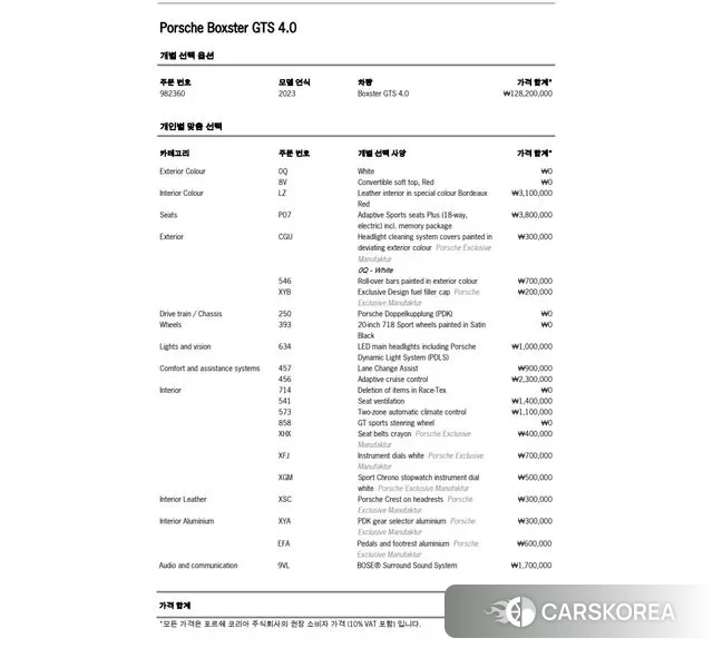 Porsche 718 Boxster id 3492250 из Кореи 9