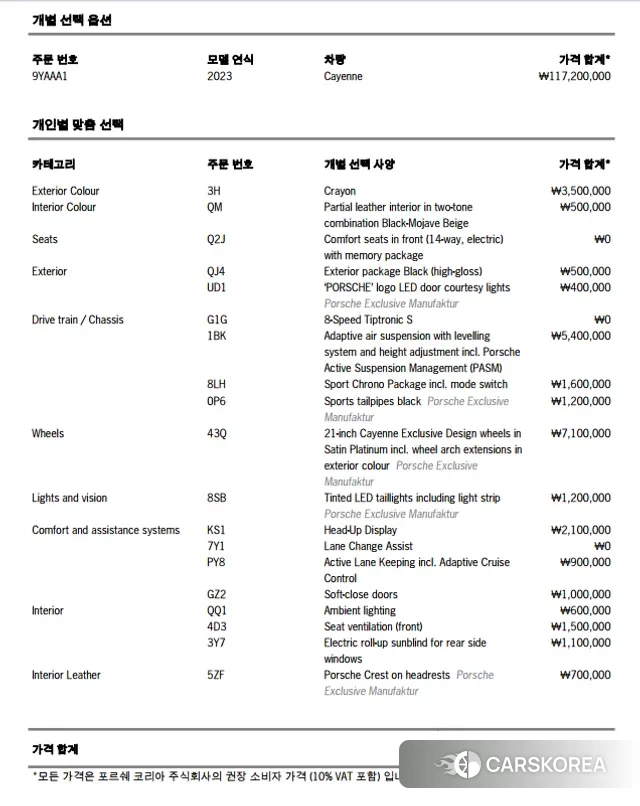 Porsche Cayenne (PO536) 2023 Жемчужный цвет из Кореи, фото 6