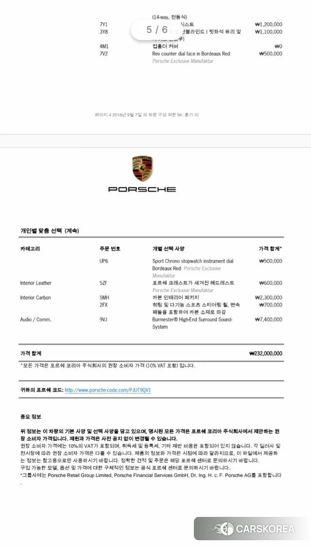 Porsche Panamera (971) id 3853656 из Кореи 17