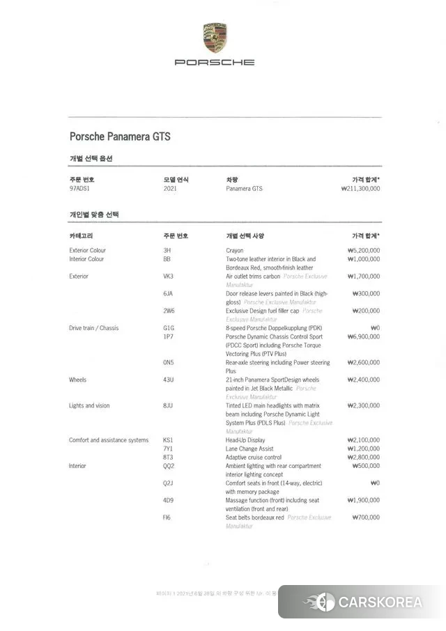 Porsche Panamera (971) id 3433253 из Кореи 8