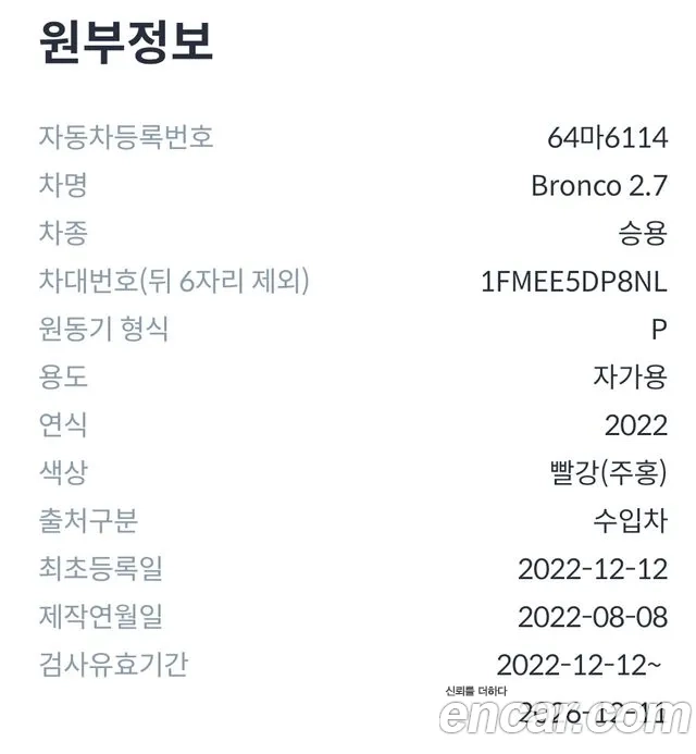 Ford Bronco 6th Generation id 2954578 из Кореи 8