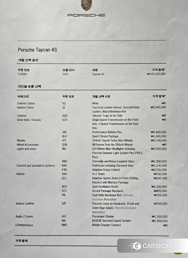 Porsche Taycan id 4304084 из Кореи 20