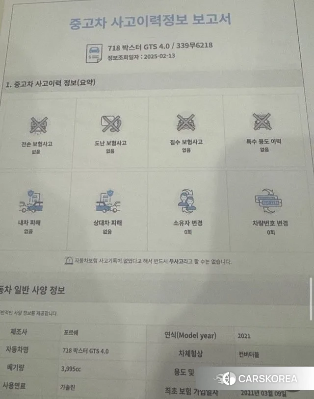 Porsche 718 Boxster id 3070799 из Кореи 10